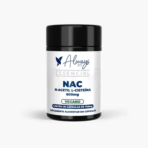 N-Acetil L-Cisteína NAC – 600mg – Precursor da Glutationa – 30 Cápsulas – 1 Unidade