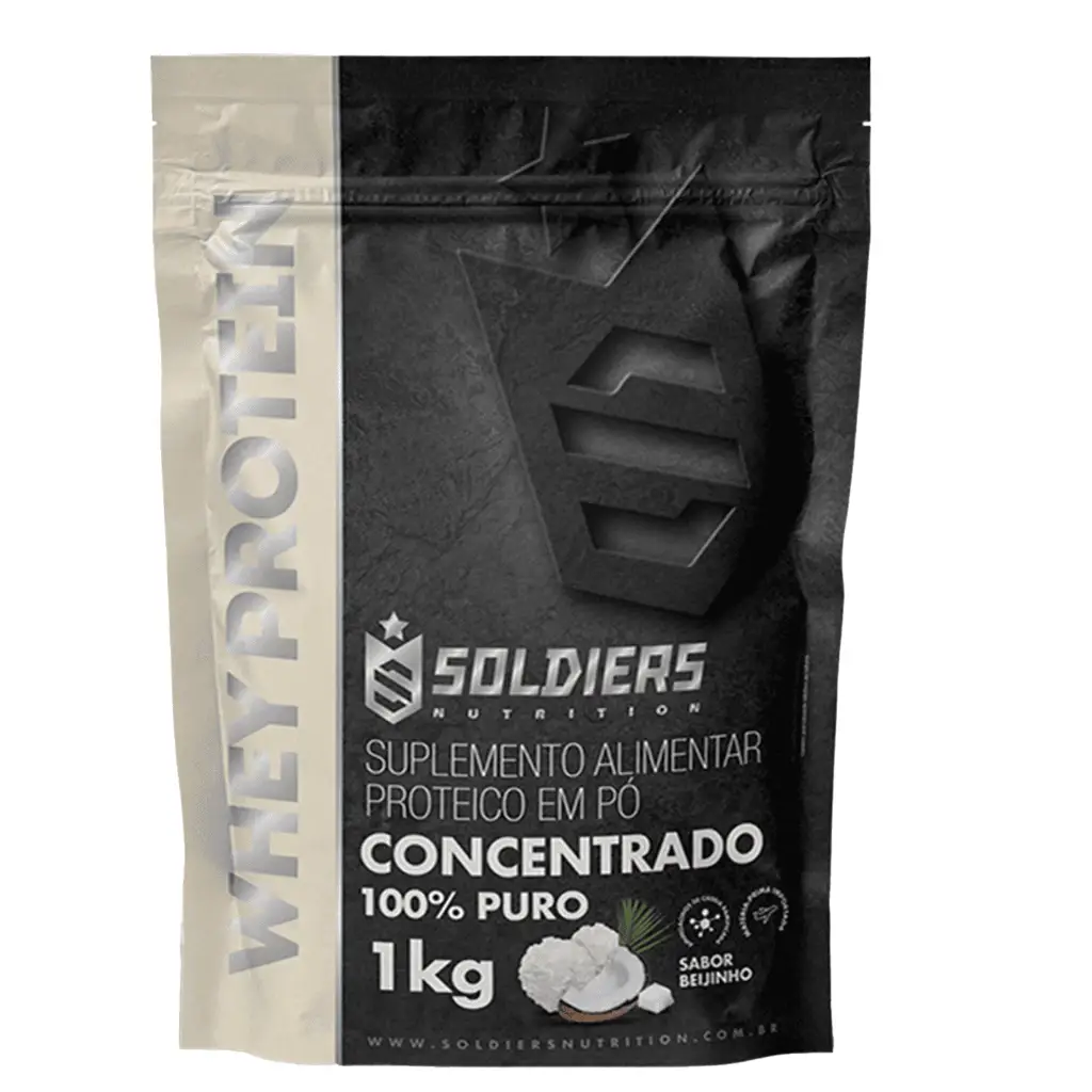 Whey Protein Concentrado 1kg 100% Importado Soldiers Nutrition Suplemento Proteína Muscular